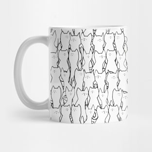 Cats pattern - white and black Mug